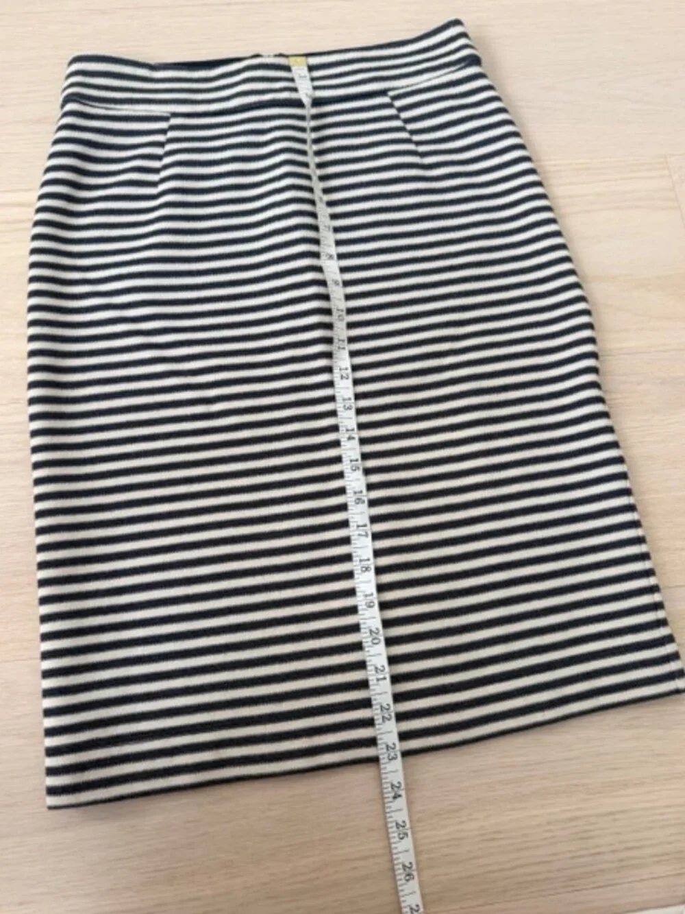 Banana Republic Cotton Knit Nautical Stripe Pencil Skirt Navy Ivory Size 0